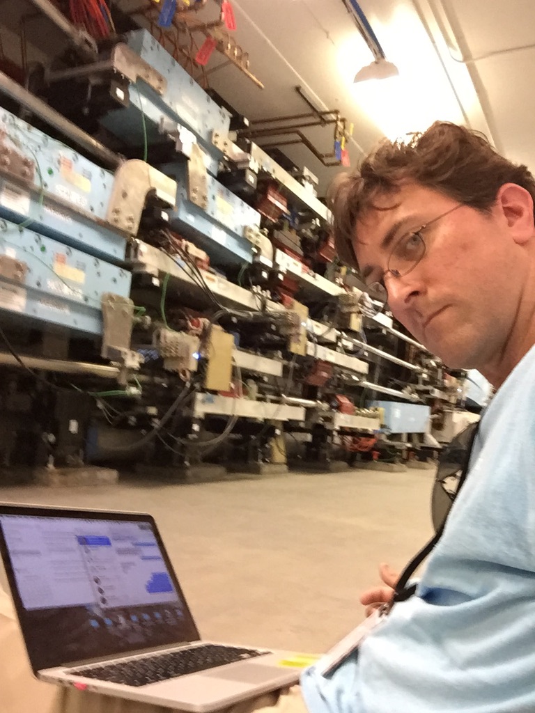 Mike at the Jefferson Lab beamline